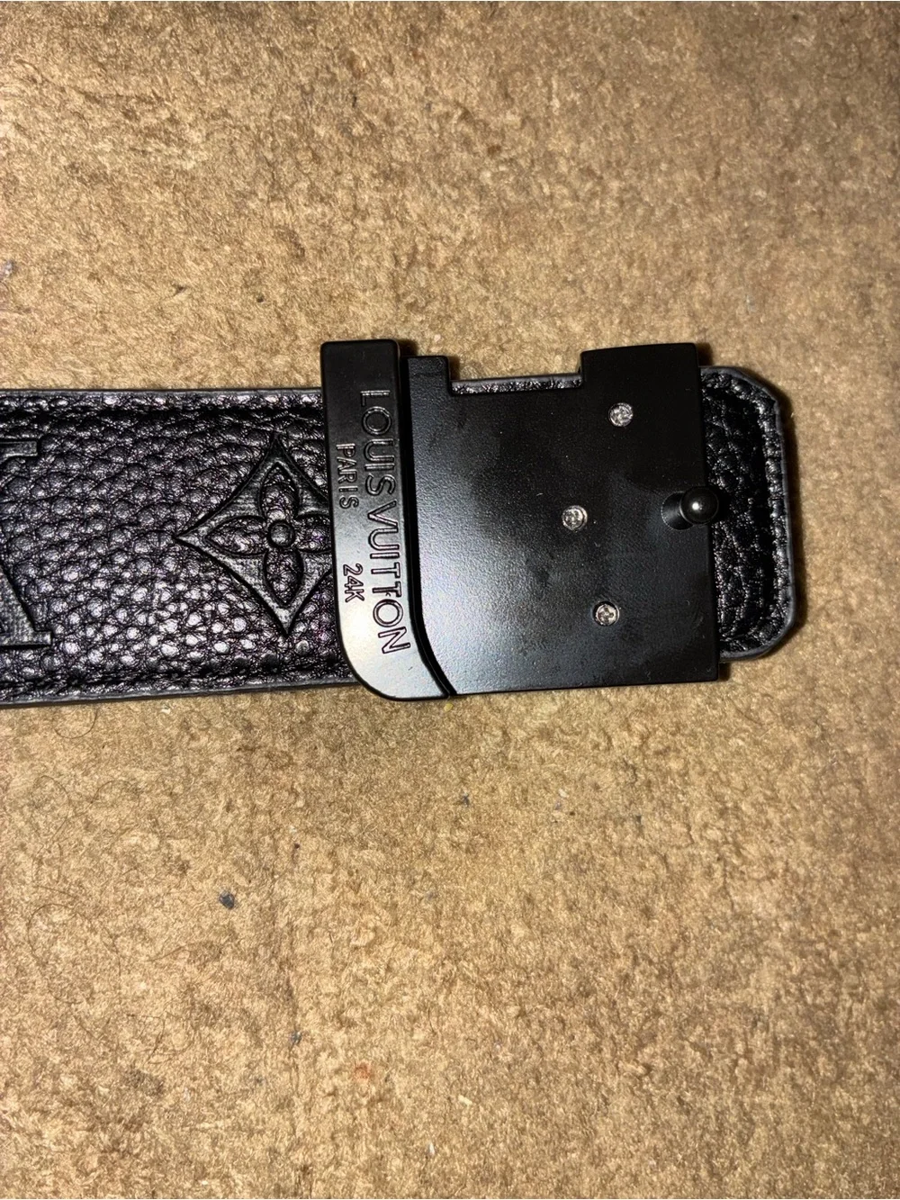 Louis Vuitton Black Monogram Reversible Men's Belt